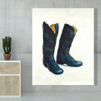 Leather Cowboy Boots | Blue Women Canvas Home Decor