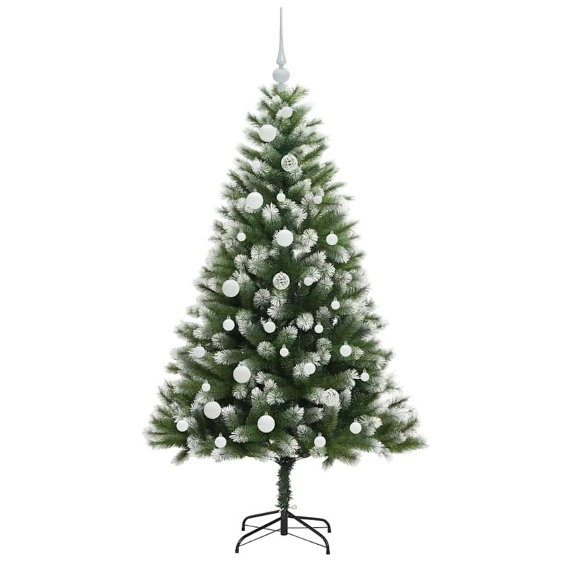 Artificial Hinged Christmas Tree with Flocked Snow, White, 150cm H