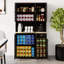 Armoire de rangement pour garde-manger de 71 po avec comptoir de four à micro-ondes, armoire de bahut autoportante avec tablettes réglables, 6 portes et 1 tiroir noir