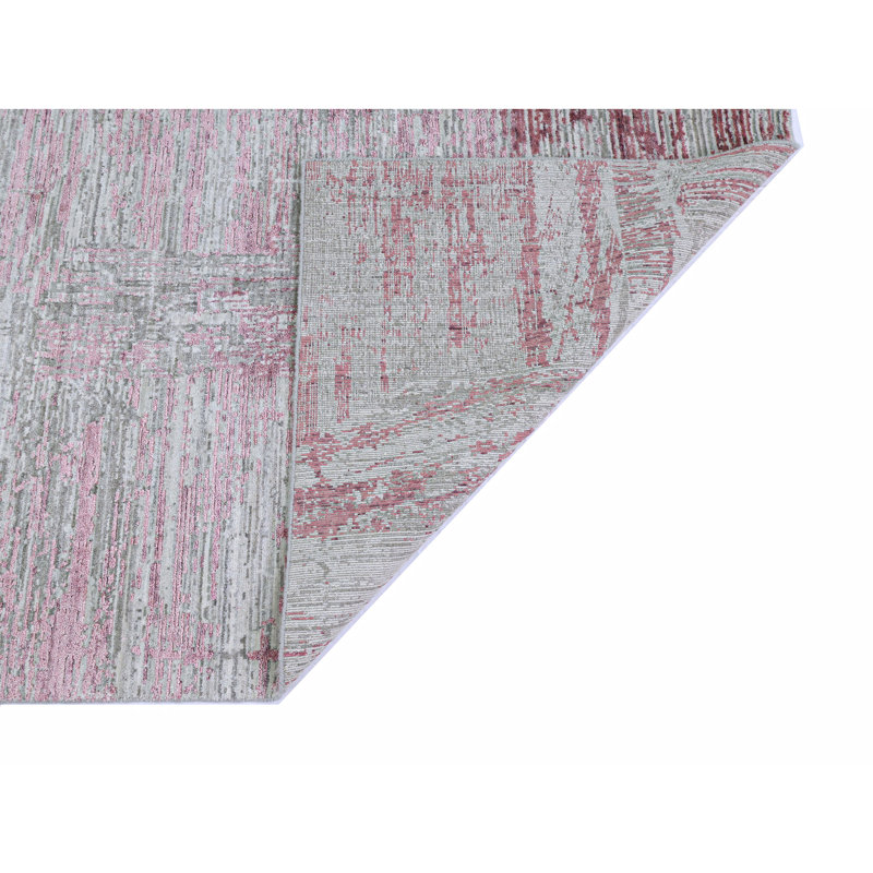 Abstract Area Rug in Red, Rectangle 6' x 9'