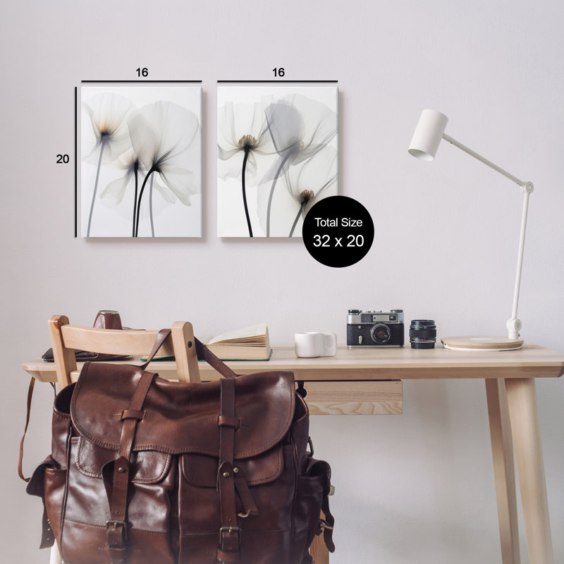 Ensemble de 2 reproductions d'art sur toile Ebern Designs, H 20 po x l 16 po x P 1,5 po