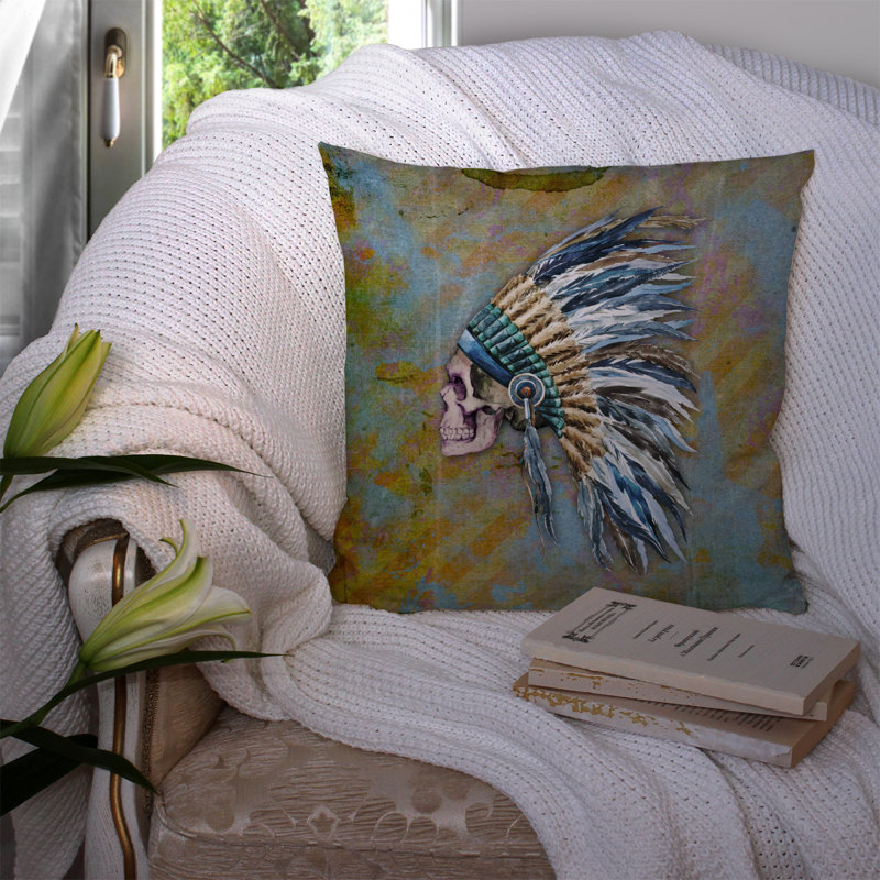 Coussin intérieur / extérieur Chief Skull, 14 po x 14 po