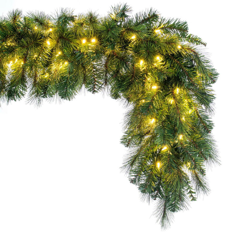 Vickerman 9' x 18" Brighton Pine Artificial Garland with 150 Warm White LED Mini Lights