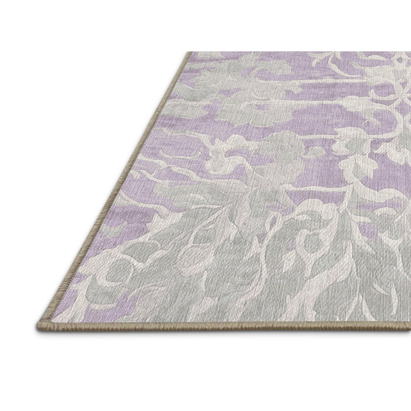 Machine Washable Beige Area Rug, Round 4'