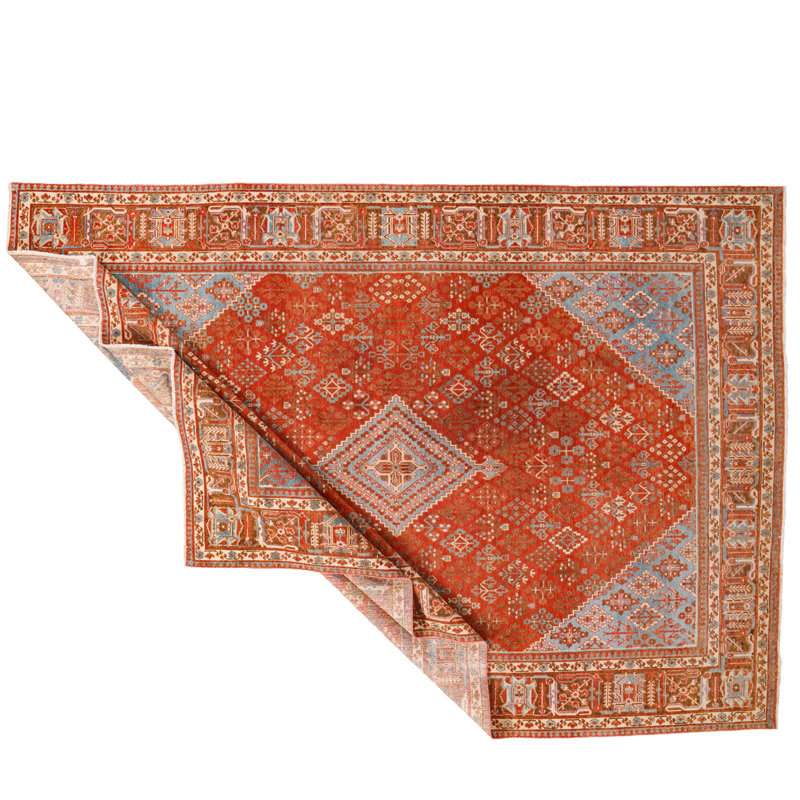 One-of-a-Kind 9'1'' X 12'8'' 1990s Wool Area Rug in