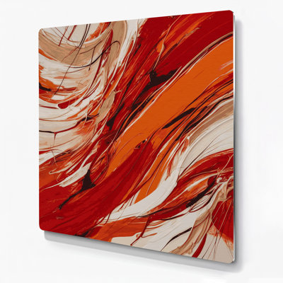 Lyrical Abstraction 2 Red Metal Wall Art