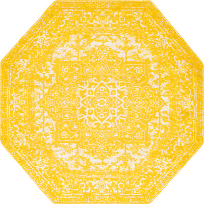 Tapis jaune tissé à la reine Reine