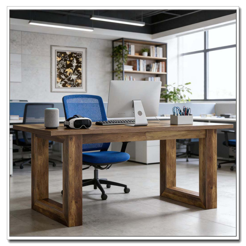 Bureau, bureau d'ordinateur, Brun