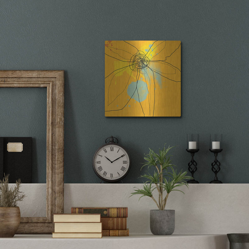 Lark Manor ™ «Orange Lite 2» par Jan Weiss, art mural en métal, H 12 po x l 12 po