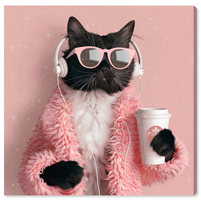 «Glam Cat Headophone Canvas» par Art Remedy