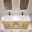 Meuble-lavabo 60 po avec deux lavabos et supports de rangement