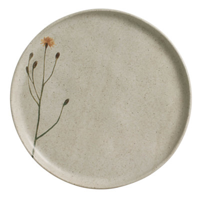 Assiette à dîner en grès céramique de 10,8 po Campestre - Va au micro-ondes, au four et au lave-vaisselle, par Porto Brasil