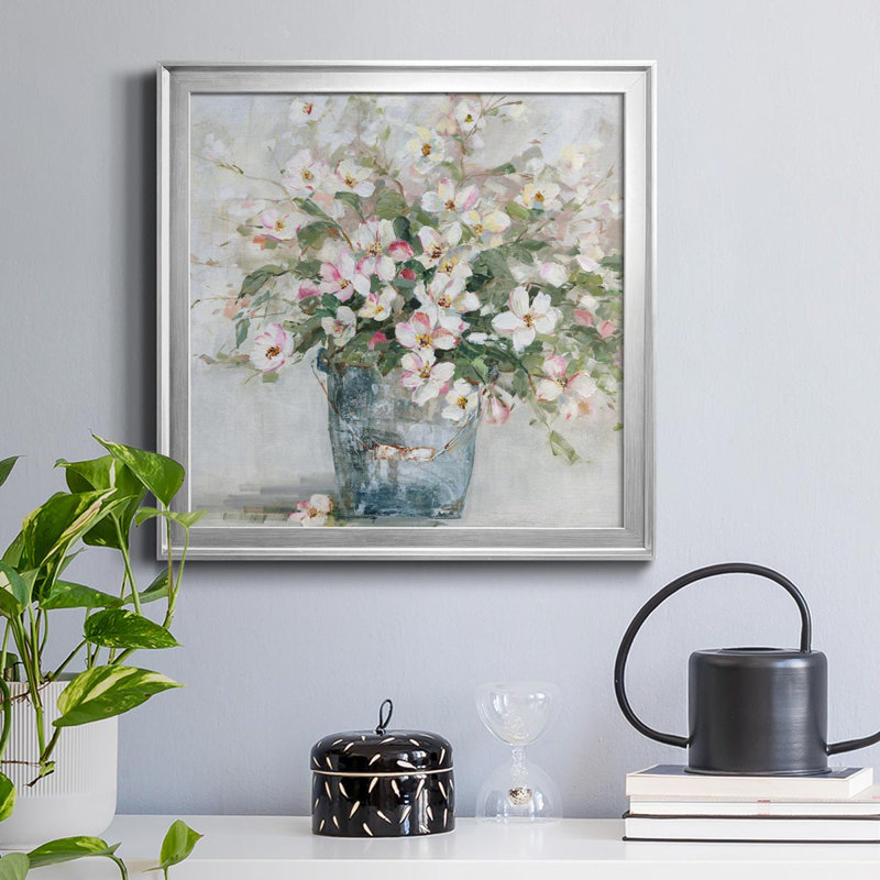 Rustic Arrangement - Peinture sur toile encadrée, Argent, H 22,5 po x l 22,5 po x P 1,5 po