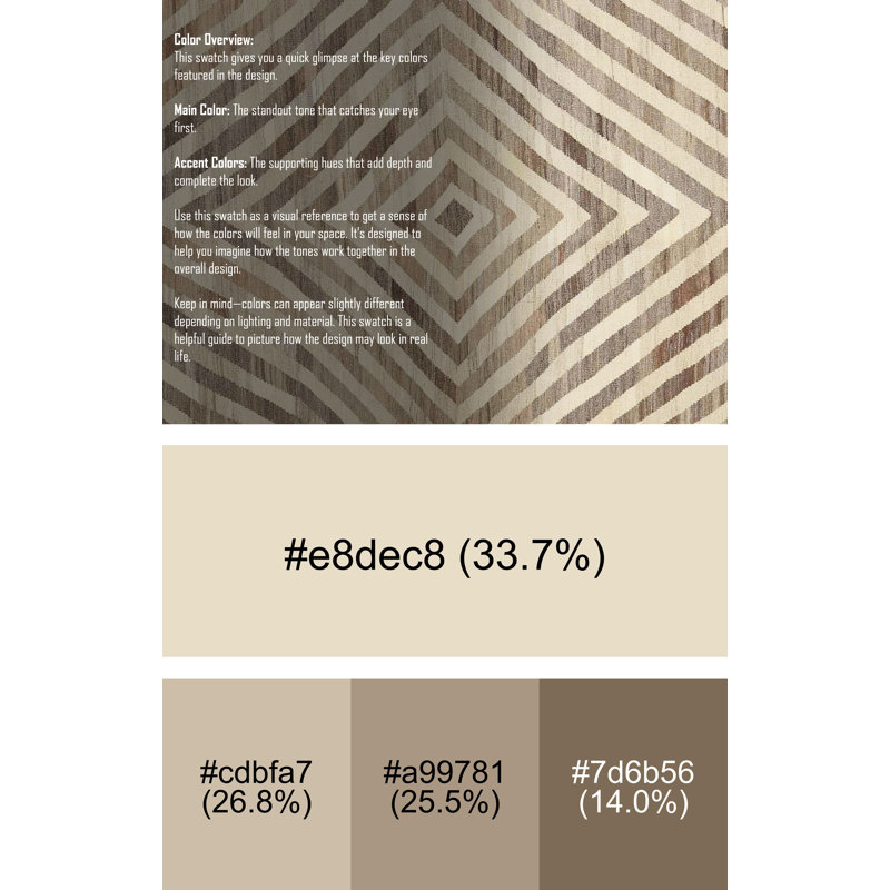 Tapis contemporain beige / brun, Rectangle 5 pi x 7 pi