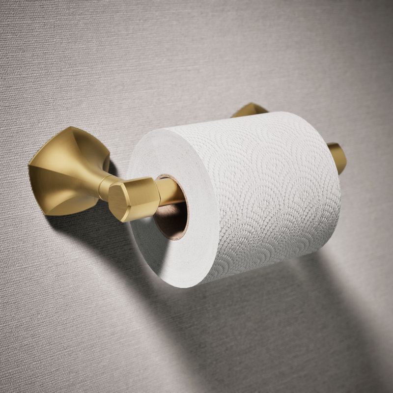 Occasion Pivoting Toilet Paper Holder, Gold