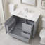 Meuble-lavabo autoportant de 91 cm (36 po) en bois massif et MDF gris avec lavabo en céramique intégré et rangement-547769124-547769130