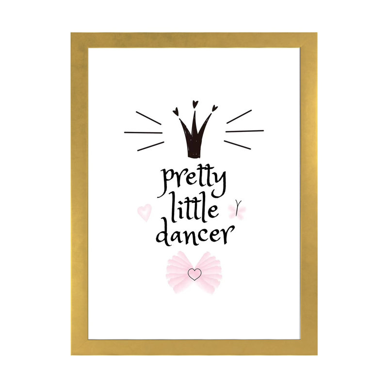 «Pretty Little Dancer», reproduction d'impression, Blanc, H 32 po x l 24 po x P 1 po, Papier encadré doré