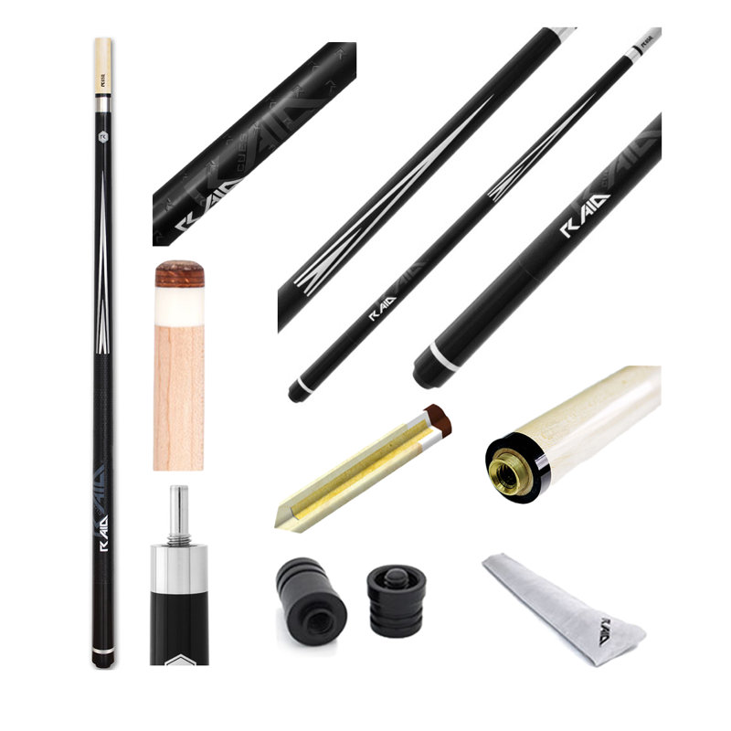 Raidch Pool Cue- Points By RAM Game Room, Black/Silver