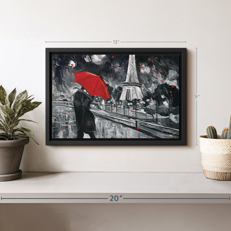 «Paris Night Couple Pop», reproduction sur toile, H 9 po x l 13 po