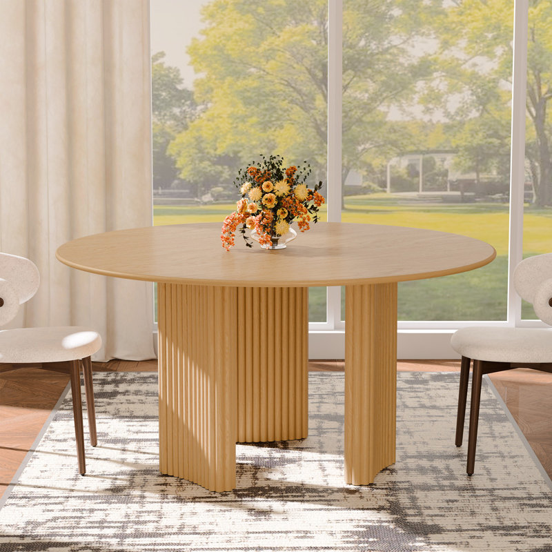 Table de salle à manger 52 po, Bois naturel, H 30 po x L 52 po x l 52 po