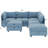 8 Seat Chenille Boneless Modular Sectional, Convertible Sofa Seat With Storage, Sleeper Sectional Sofa Set, Fabric Flexible Modular Combinations-627698099