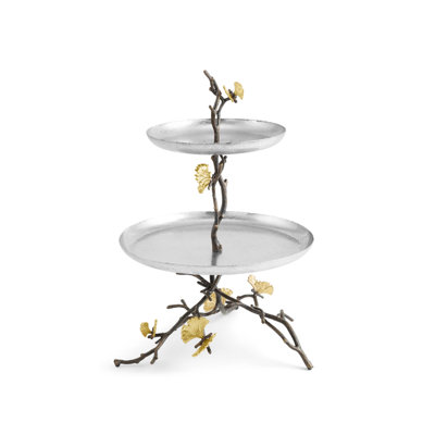 Butterfly Ginkgo Tiered Stand