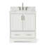 Meuble-lavabo sur pied simple 31 po avec plateau en marbre de Carrare Abshire-93359468