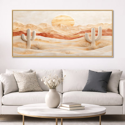 Crème crème scène du désert II - décoration murale sud-ouest orange