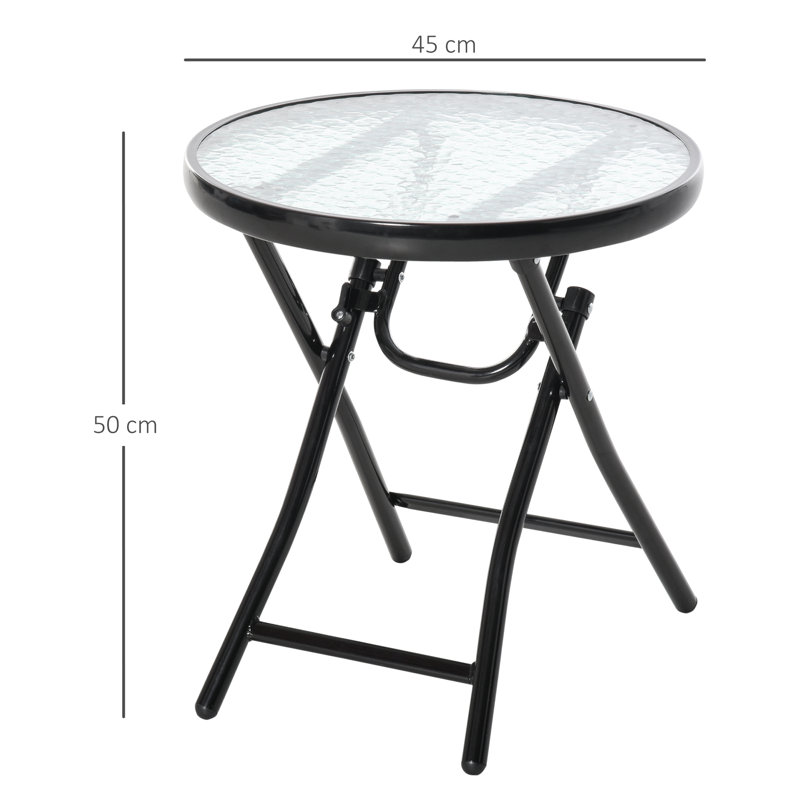Round Metal Folding Outdoor Bistro Table , 45cm cm W 45cm cm D