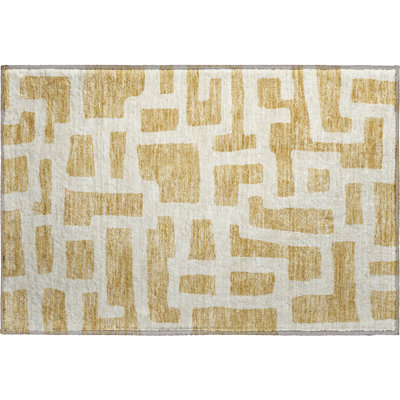 Premium Machine Washable Prisco Gold Rug