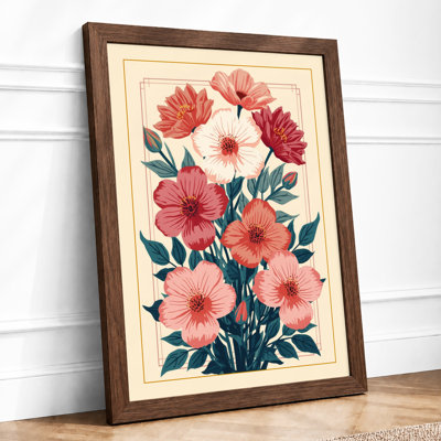 Carnation Bouquet Botanical - Framed Print