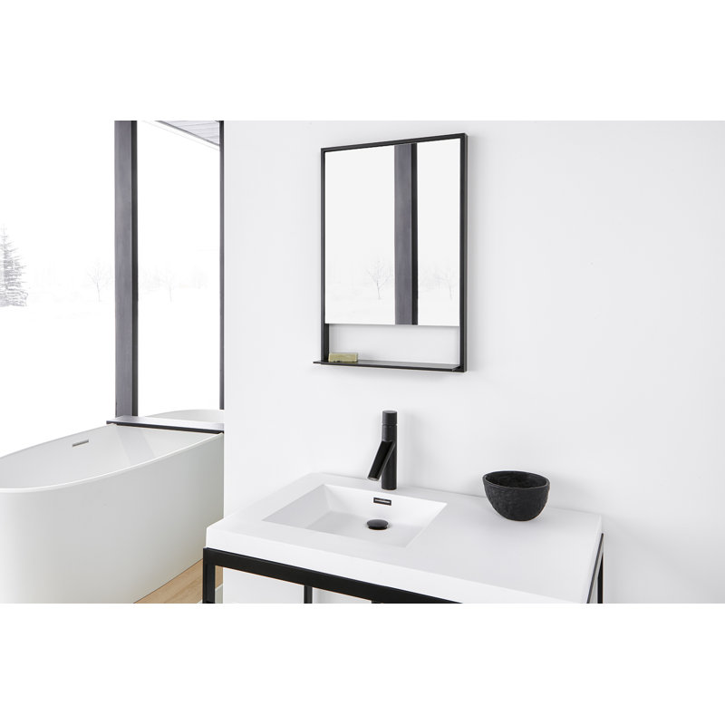 C Metal Rectangle Mirror with Shelves