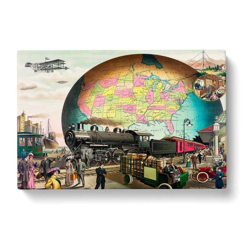 20th Century Transportation - Wrapped Canvas Print, 50cm H x 76cm W x 3cm D