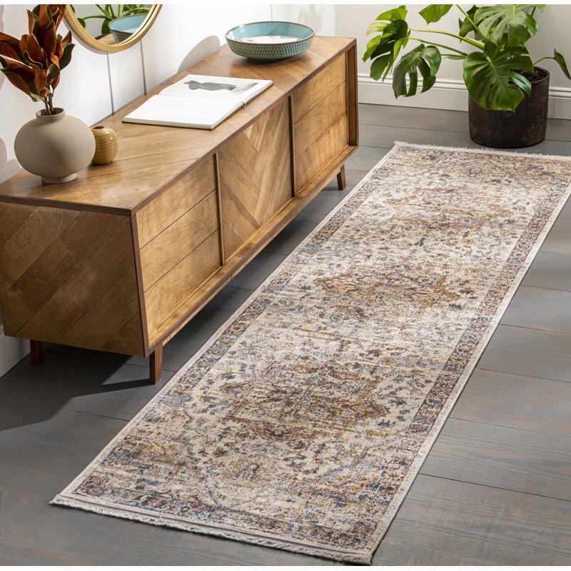 Tapis oriental tissé à la machine Aderholt, Tapis de couloir 2 pi 7 po x 9 pi