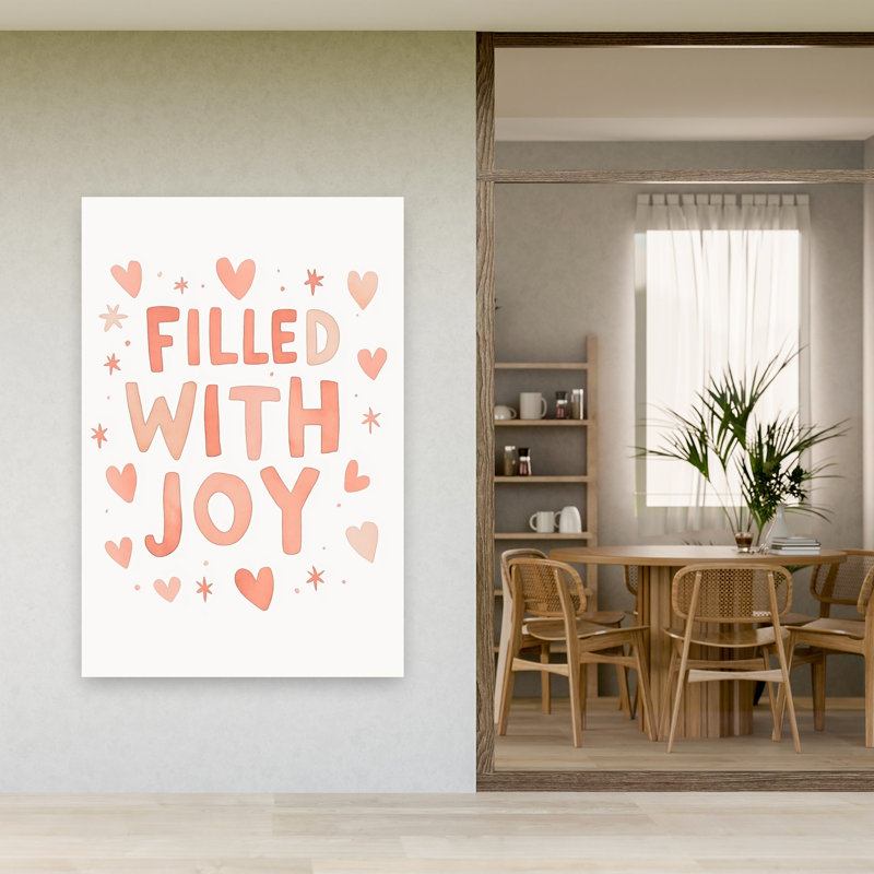 Joyful Hearts Romantic Whimsical Abstract Landscape Nature Wall Art Print by Treechild - Wrapped Canvas Print
