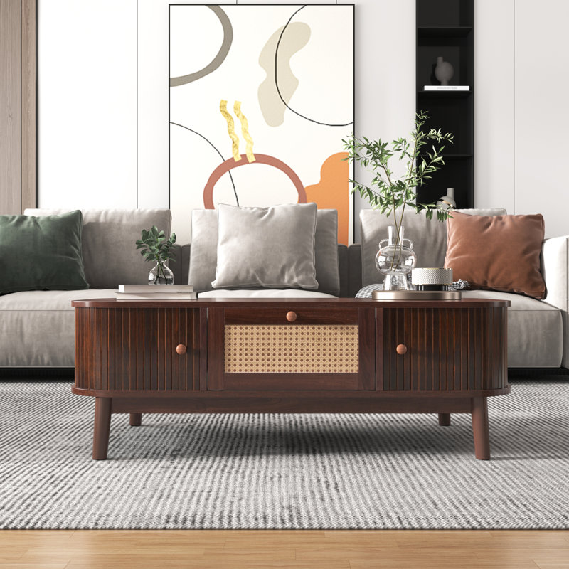 Table basse en rotin rustique Halden