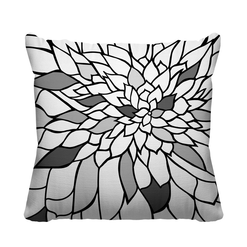 Coussin Romi, 19 po x 19 po, Noir