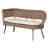 Chamniss Modern Bohemian Gray Washed Seagrass and Rattan Bench and Wood Table 4-piece Dining Nook Set