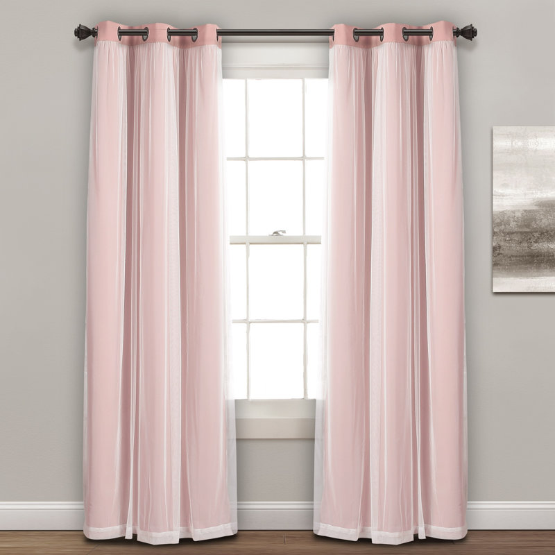 Ensemble de panneaux transparents avec œillets Lush Dcor 38 x 108, L 38 po x L 95 po, Rose