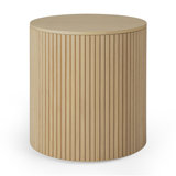 Mahogany Roller Max Dark Brown Round Side Table - Varnished