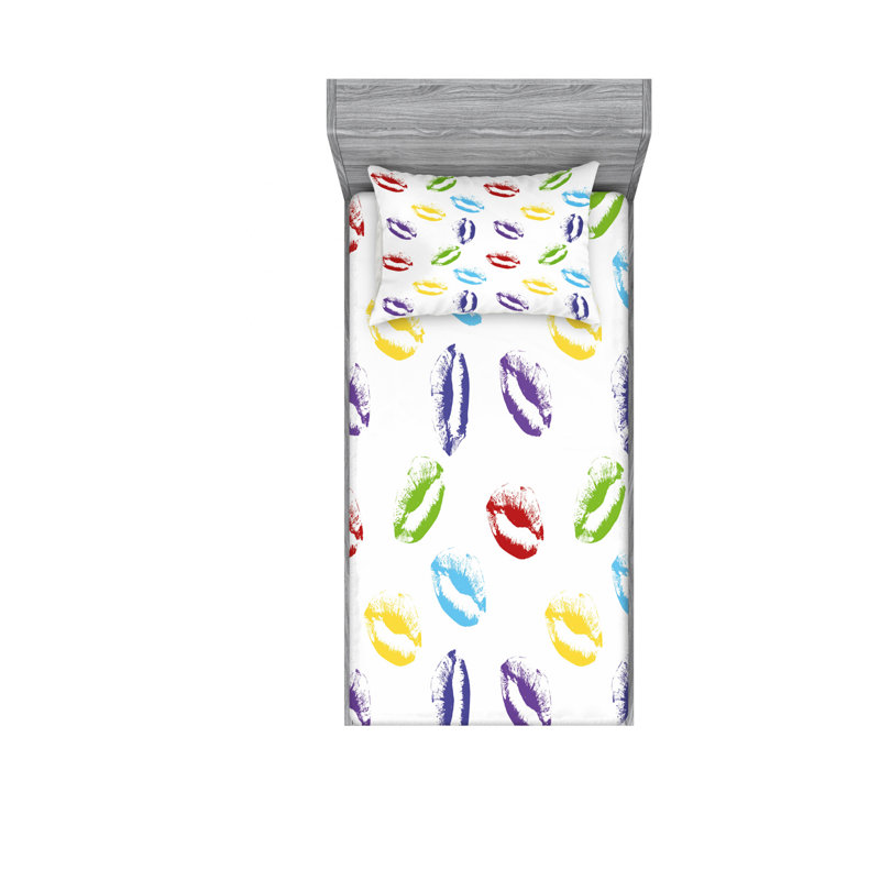 Ensemble de draps géométriques Make Up, Ensemble de draps pour lit simple TG avec drap-hou