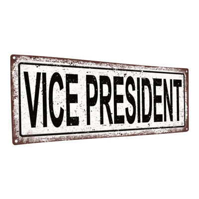 Enseigne en métal patinée, vice-président