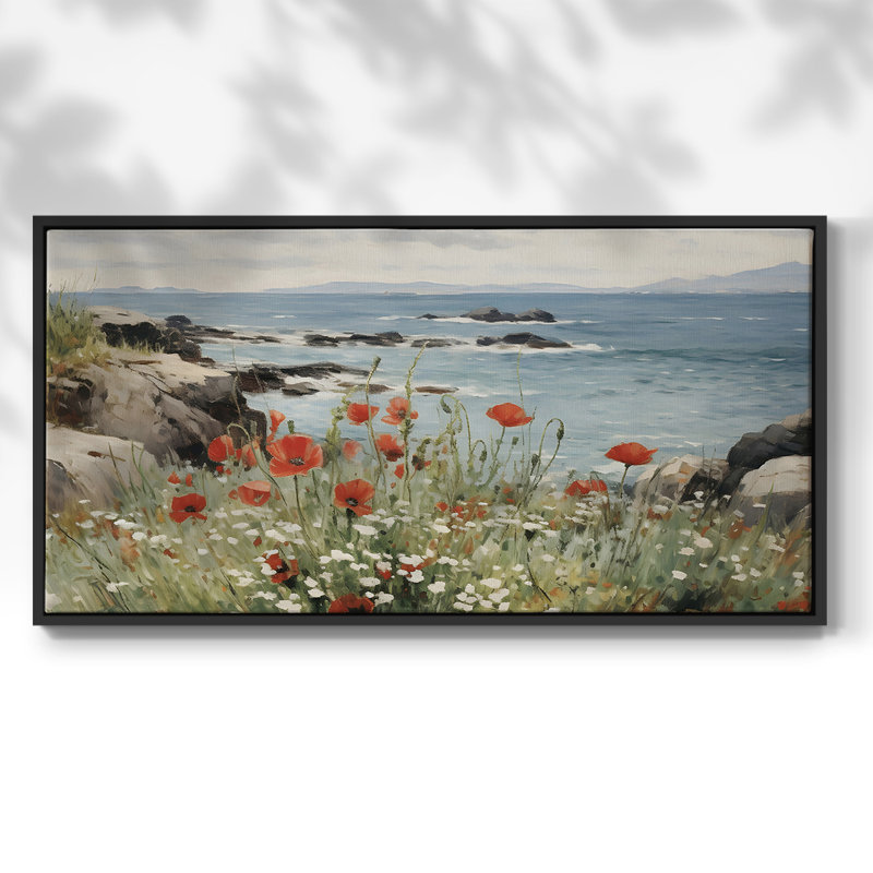 Paysage, série Mxxxi, galerie encadrée, prête à être accrochée, H 17 po x l 33 po, Noir
