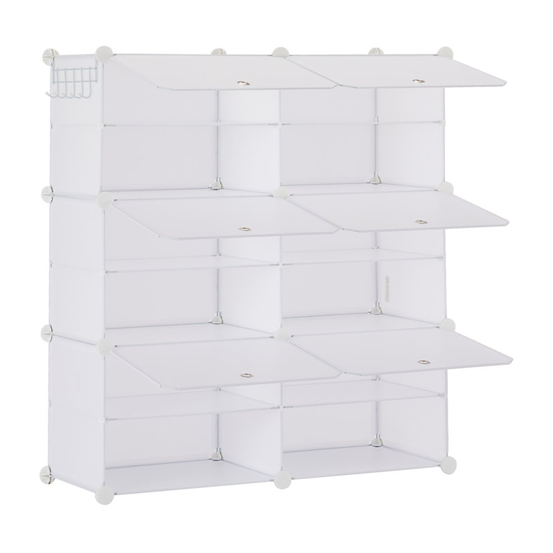 Armoire de rangement pour chaussures 24 paires, Blanc, H 37,2 po x l 33,19 po x P 12,4 po