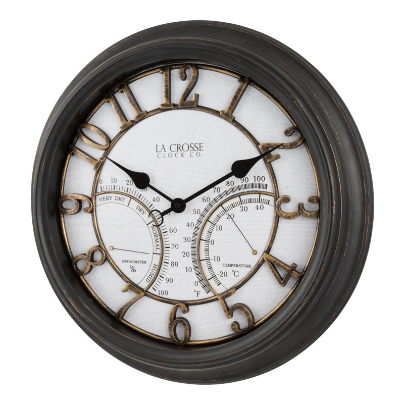 Waymire 19.7" Outdoor Quartz Clock with Temperature