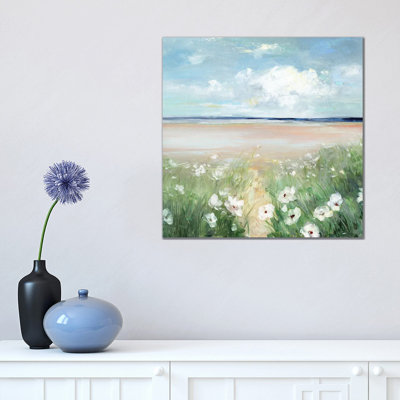 Ocean Wildflowers by Sally Swatland - Wrapped Canvas Painting
