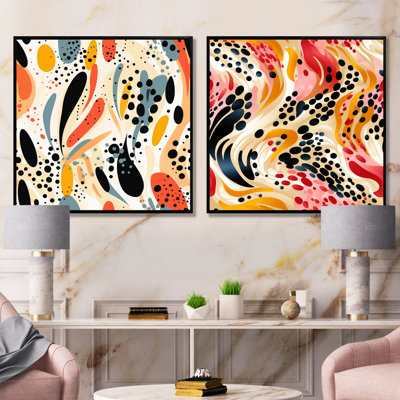Cornelien - Abstract Collages Canvas Wall Art Set Of 2
