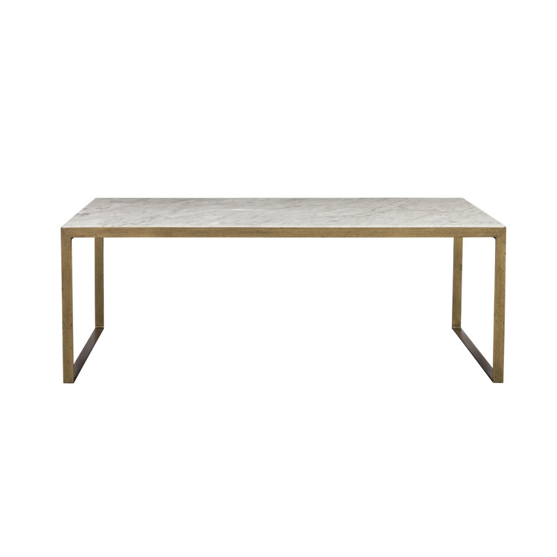 Table basse Blau, Doré, H 14,75 po x l 39,5 po x P 21,5 po