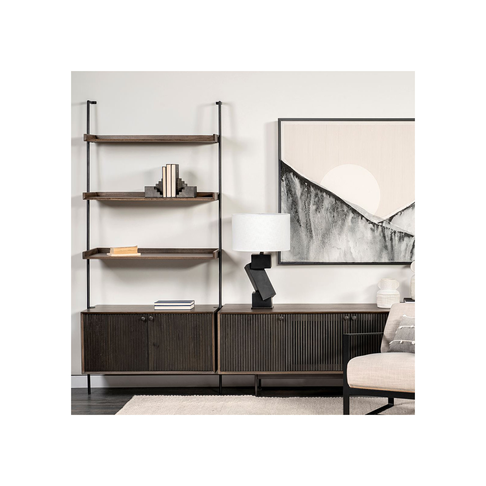 Enya Narrow Ladder Bookcase