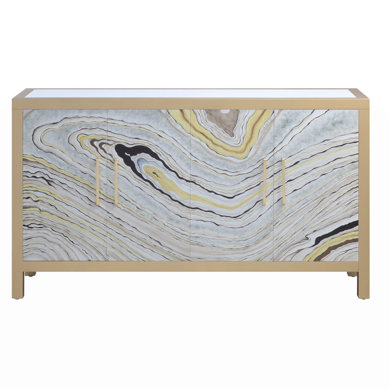 Console Taomi en grain de pierre et finition dorée AC00283